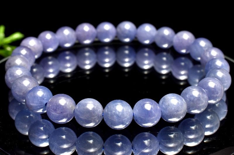 【1点物】透過性あり◇高品質 タンザナイト 7.5mm ブレスレット アクセサリー _MC3862