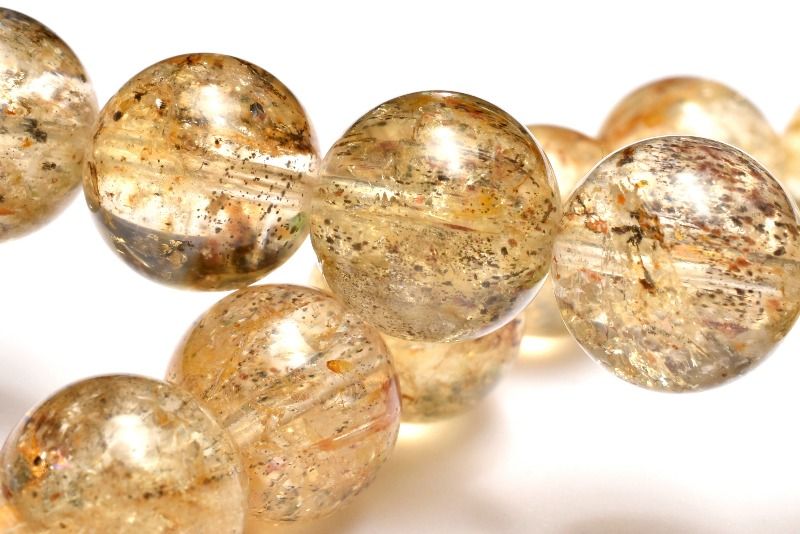 【1点物】幸運を引き寄せる！ ゴールデンスキャポライト　10mm ブレスレット アクセサリー _MC3895