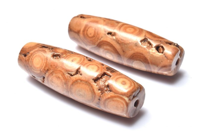 仏眼 龍宮舎利石　45-53x14-16mm　天珠 ビーズ ハンドメイド 1個売り _PRG2421