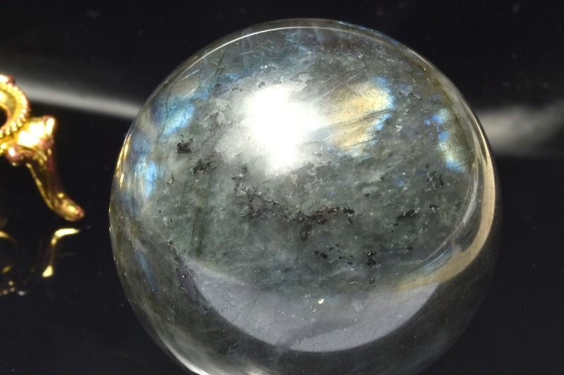  1点物 幻想シラー 迫力の大玉 ラブラドライト 48mm 丸玉 スフィア _C...