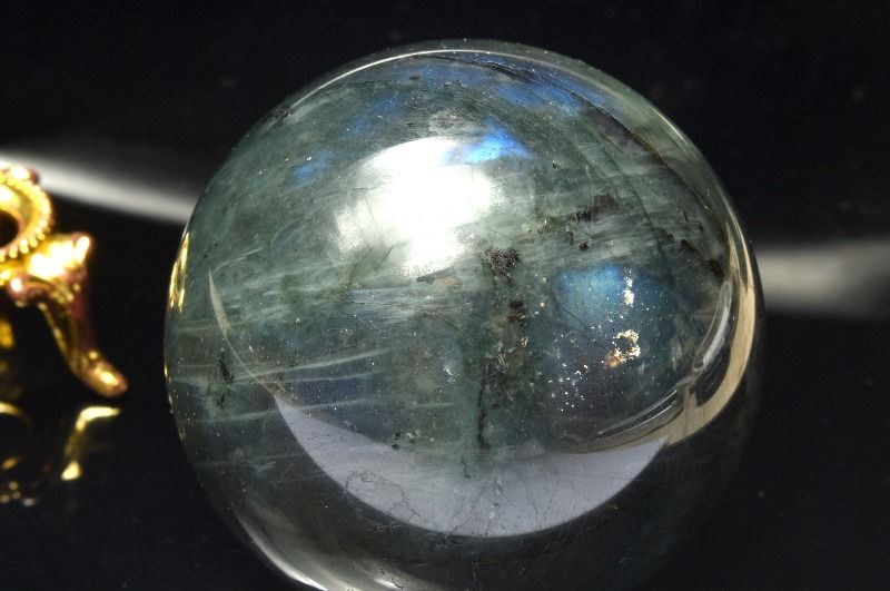  1点物 幻想シラー 迫力の大玉 ラブラドライト 48mm 丸玉 スフィア _C...