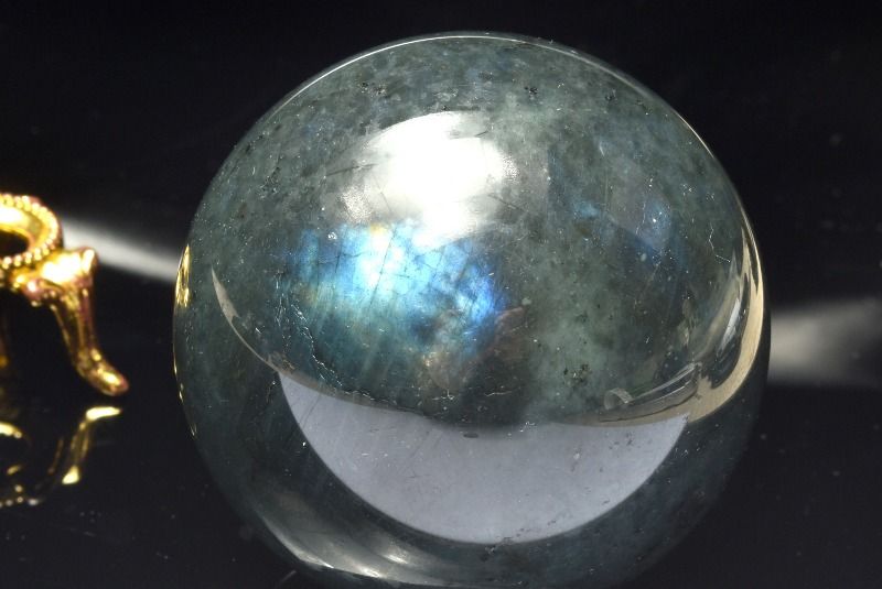  1点物 幻想シラー 迫力の大玉 ラブラドライト 51mm 丸玉 スフィア _C...