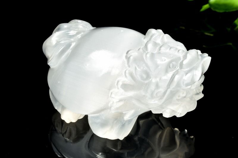 浄化力抜群！ セレナイト(透石膏) 70x51x33mm 龍亀彫刻 原石 1個売り _C...