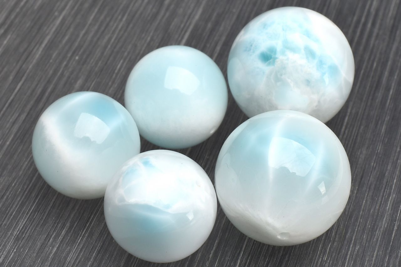 大珠◇氷河のよう アイスラリマー　20mm　粒売り ビーズ ハンドメイド 1個売り _PR3458-20