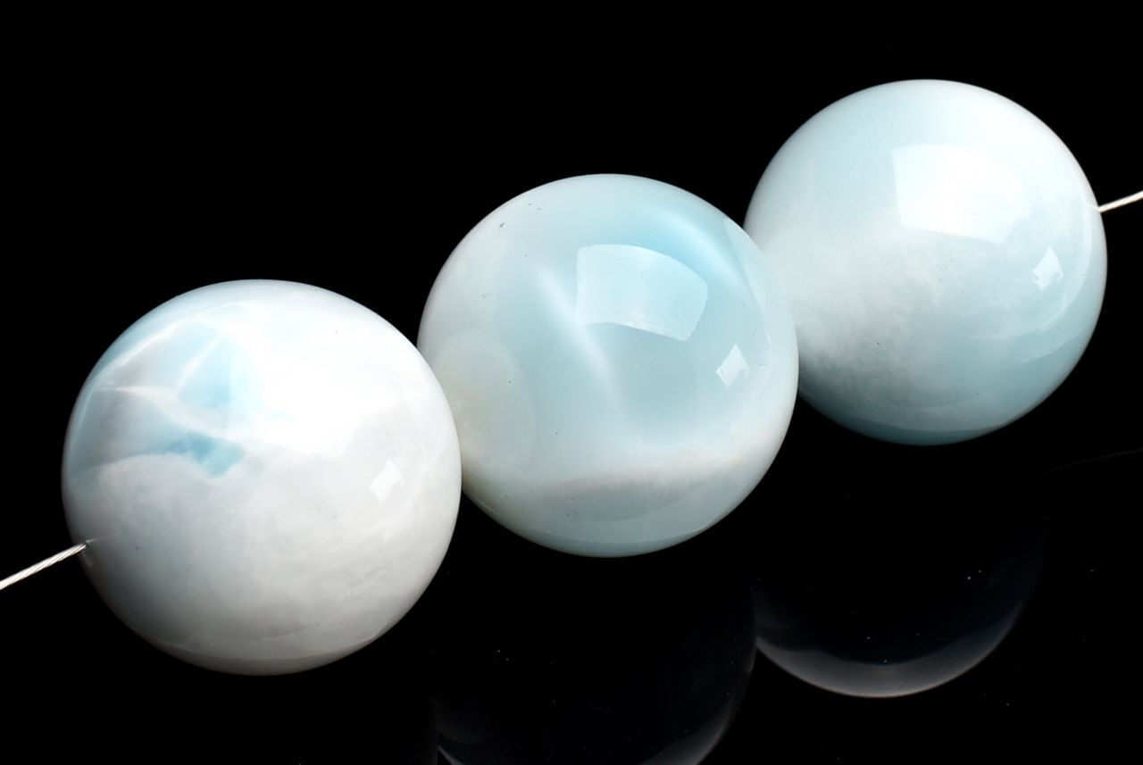 大珠◇氷河のよう アイスラリマー　20mm　粒売り ビーズ ハンドメイド 1個売り _PR3458-20