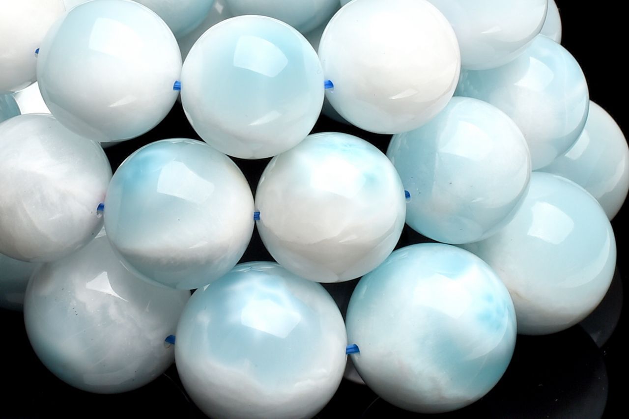 大珠◇氷河のよう アイスラリマー　20mm　粒売り ビーズ ハンドメイド 1個売り _PR3458-20