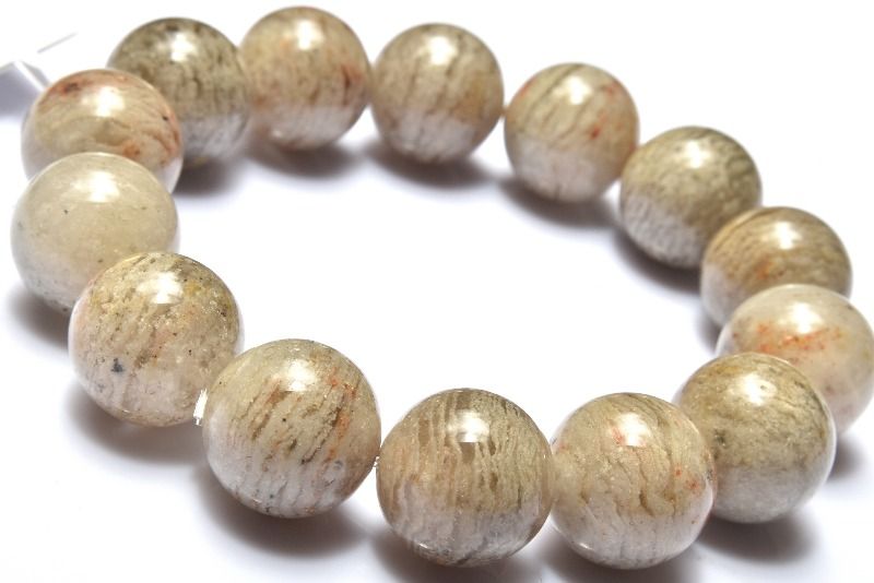 【1点物】希少◇地層模様 ガーデンクォーツ　15mm ブレスレット アクセサリー _MC3969