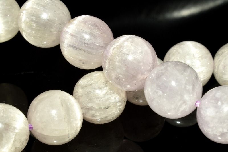 【1点物】キャッツアイ効果 クンツァイト(ヒデナイト)　10mm ブレスレット アクセサリー _MC4059