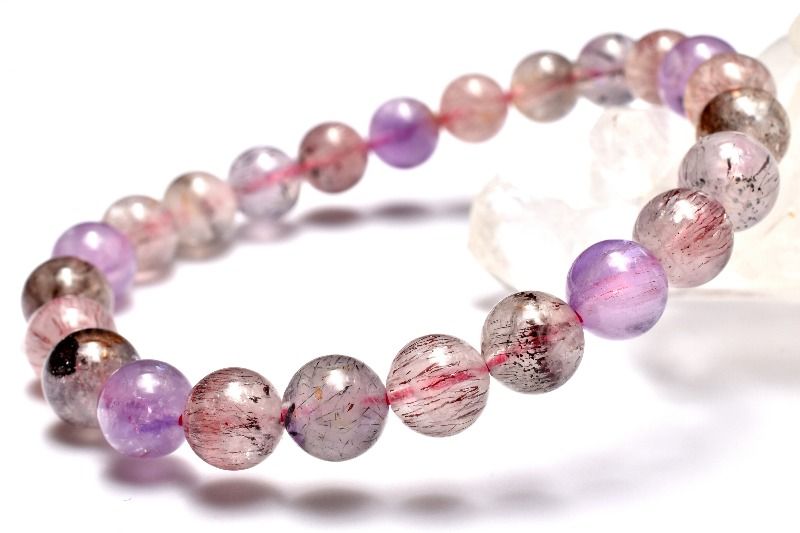 【1点物】人気◇マルチカラー スーパーセブン　7.5mm ブレスレット アクセサリー _MC4193