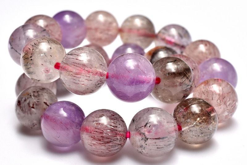 【1点物】人気◇マルチカラー スーパーセブン　7.5mm ブレスレット アクセサリー _MC4193