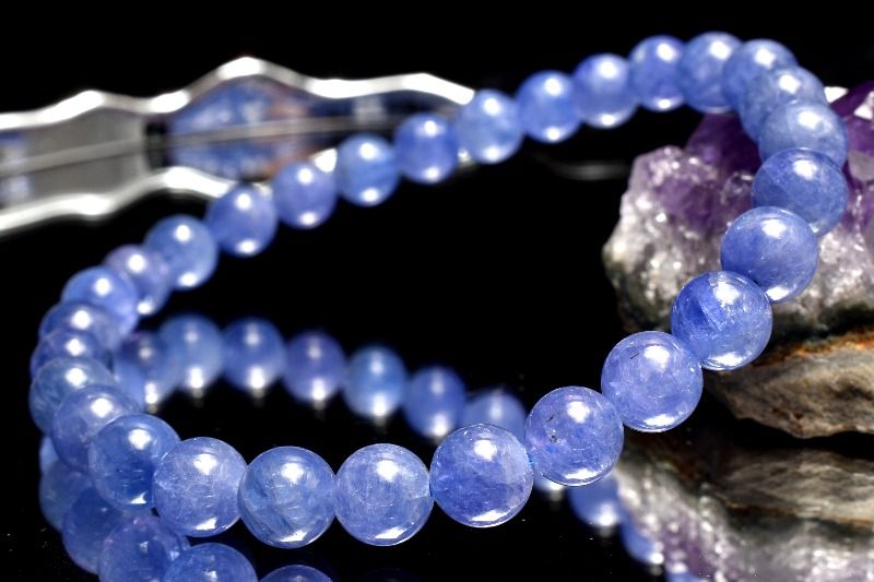 【1点物】透過性あり！◇数量限定 タンザナイト 6.5mm ブレスレット アクセサリー _MC4209