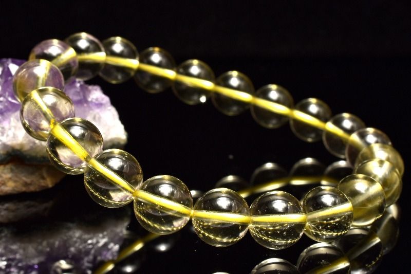 【1点物】AAA透明☆リビアの宝石！ リビアングラス　9mm ブレスレット アクセサリー _MC4312