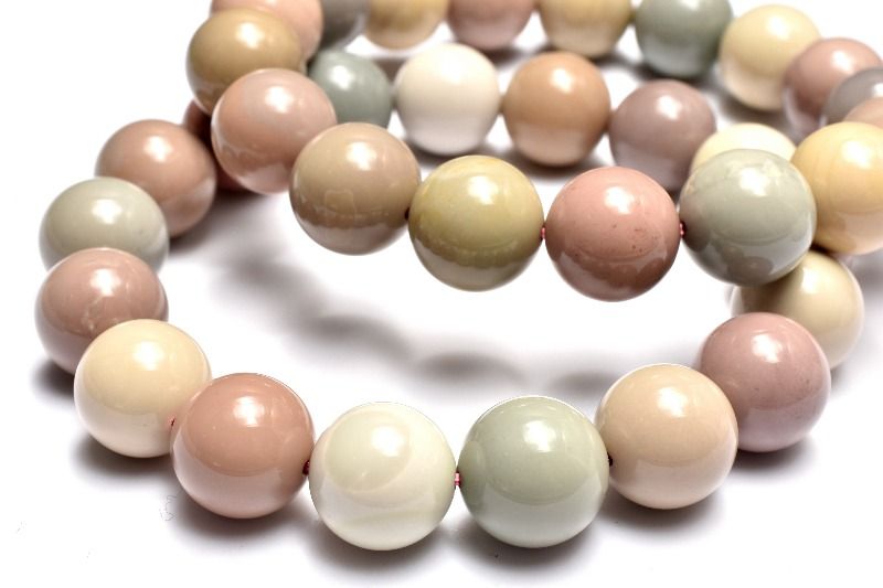 天然◇パステルカラー 阿拉善(アラシャン)ゴビアゲート 12.5mm ブレスレット アクセサリー 1個売り _BG6295-125