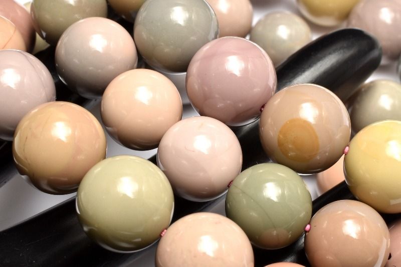 天然◇パステルカラー 阿拉善(アラシャン)ゴビアゲート　11.5mm ブレスレット アクセサリー 1個売り _BG6295-115