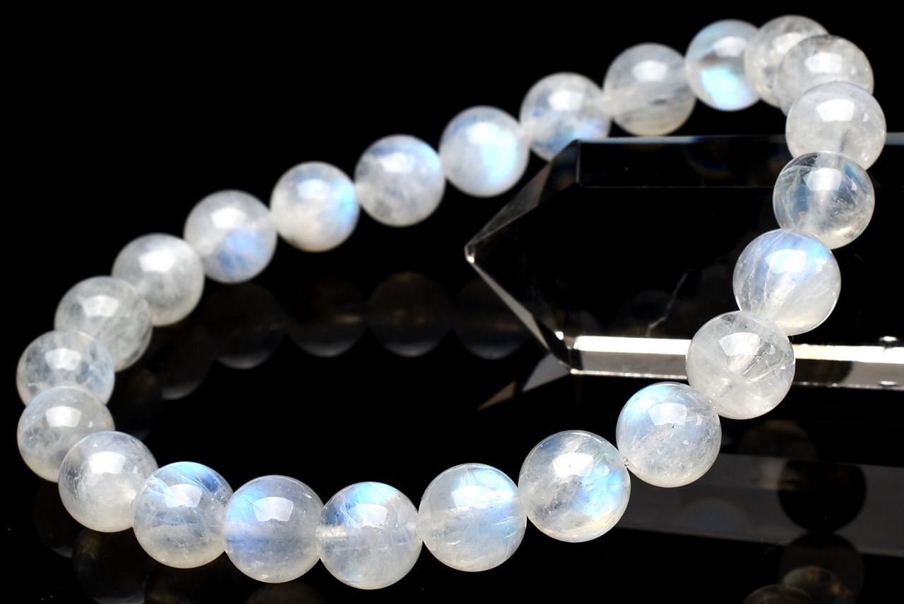  1点物 幻想シラー インド産 ムーンストーン 7.5mm ブレスレット _U8922