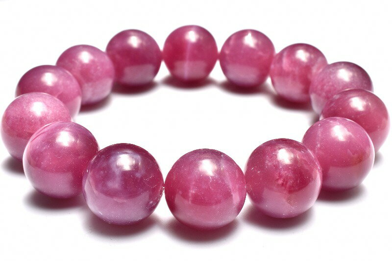  1点物 希少 まろやか質感 ピンクマイカ 15mm ブレスレット _MC4418