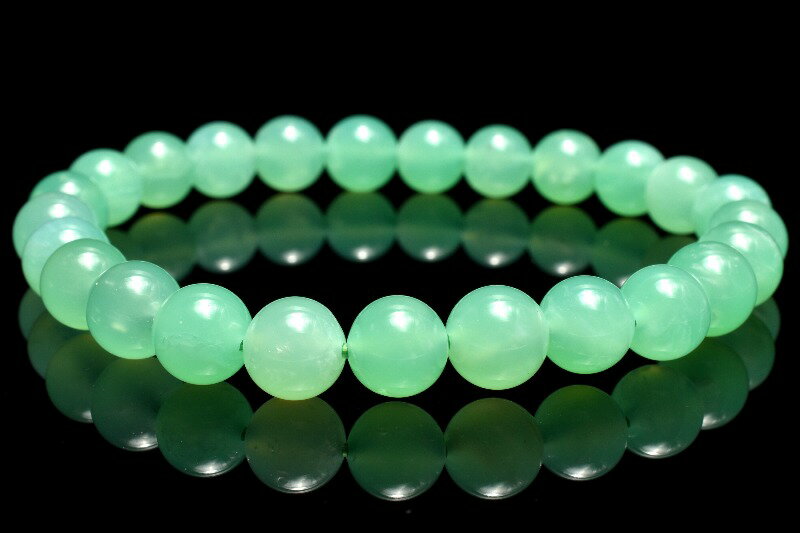  1点物 AA+ 高発色 クリソプレーズ 7.5mm ブレスレット _MC4559