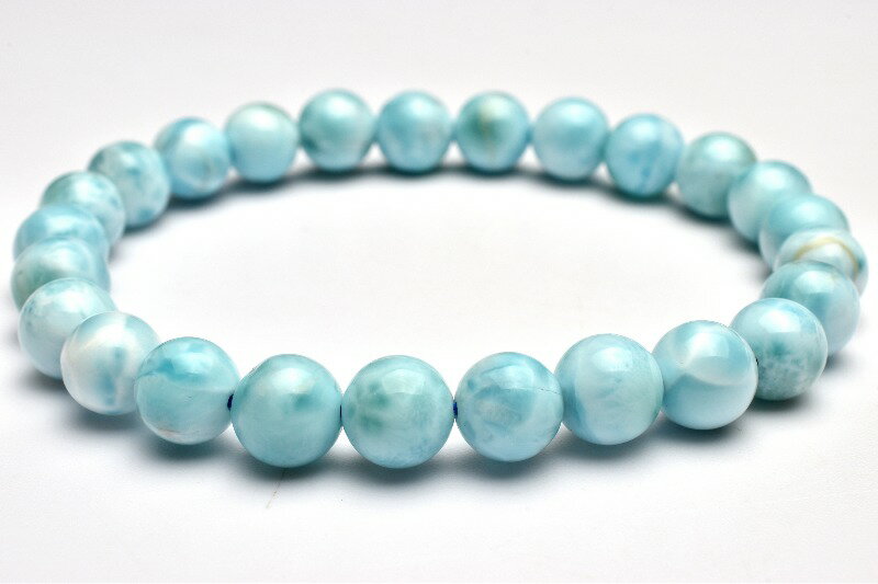  1点物 ドミニカブルー カリブの海の宝石 ラリマー 7.5mm ブレスレッ...