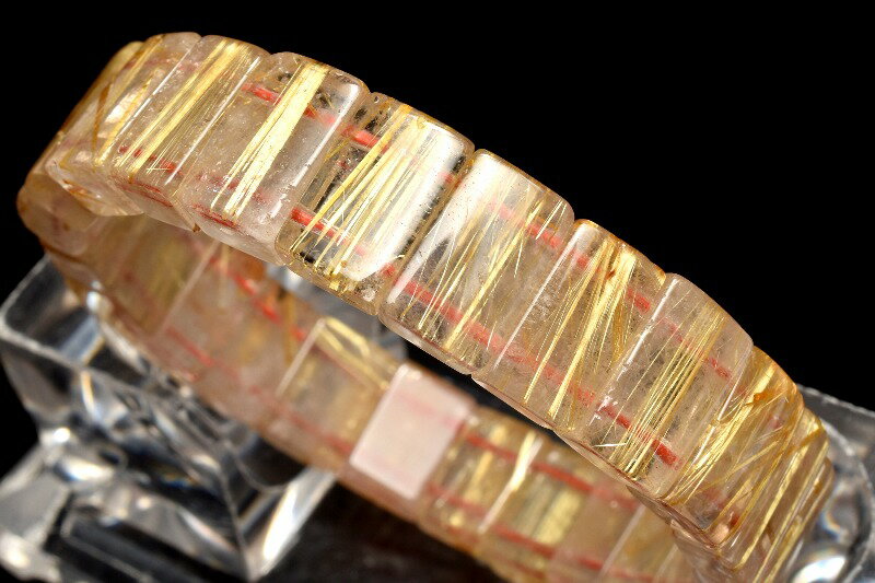  1点物 整列金針の輝き！ タイチンルチルクォーツ 7-10x12.5mm バング...