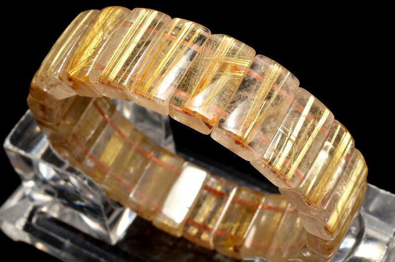  1点物 整列金針の輝き！ タイチンルチルクォーツ 8-10.5x15mm バング...