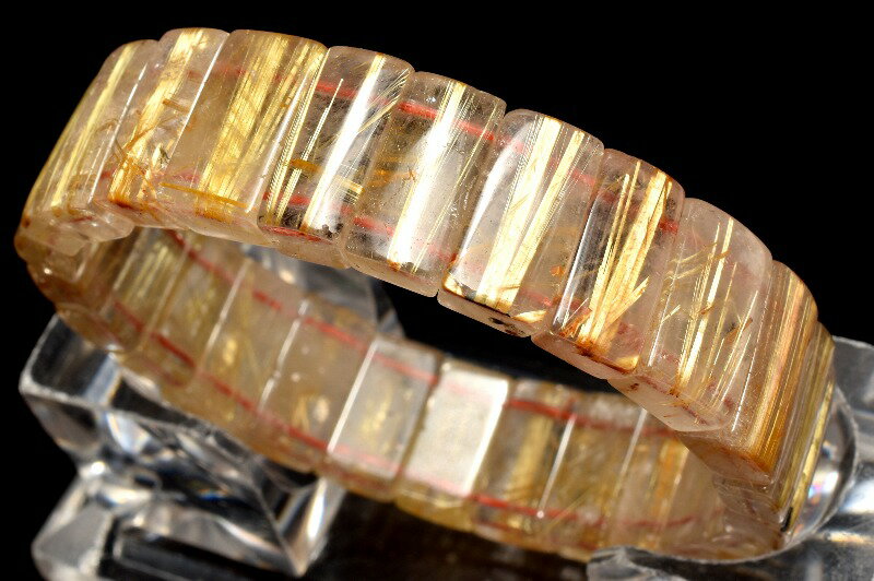  1点物 整列金針の輝き！ タイチンルチルクォーツ 7-9.5x15mm バング...