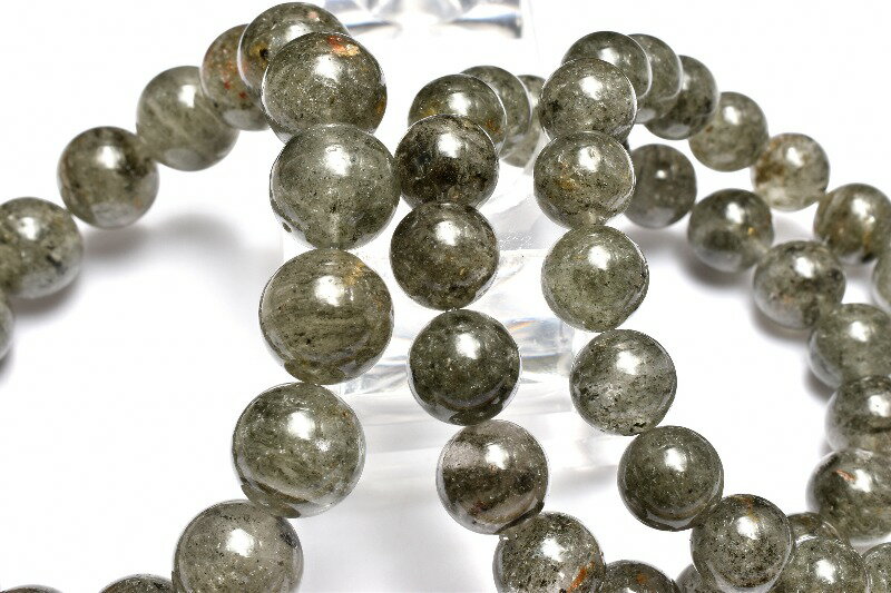 地層模様 ブラックカラー ガーデンクォーツ 13.5mm ブレスレット 1個売...