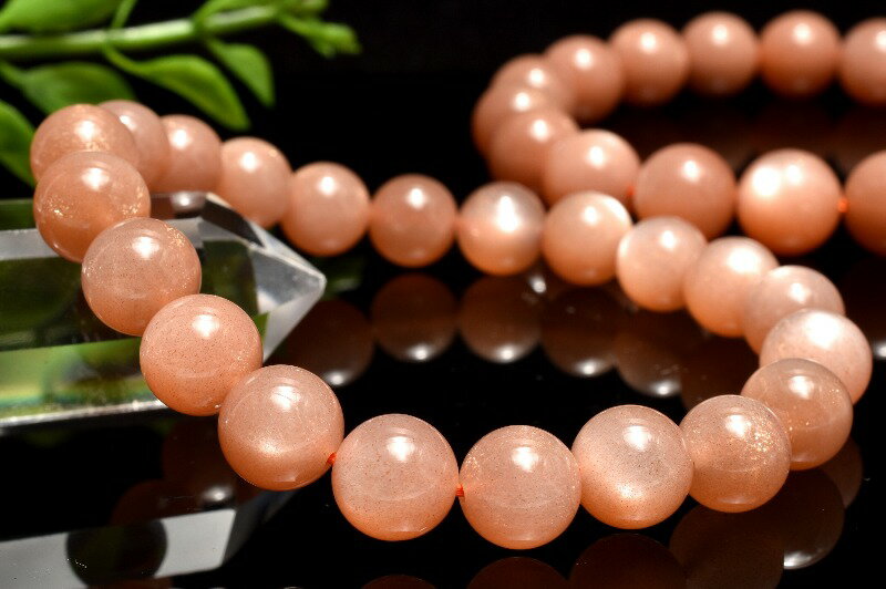 高発色 オレンジサンムーンストーン 9mm ブレスレット 1個売り _BG6313-9