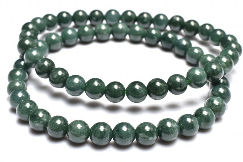 グアテマラ産 希少マンサーノ翡翠 青翡翠(ブルージェダイト) 6mm ブレス...