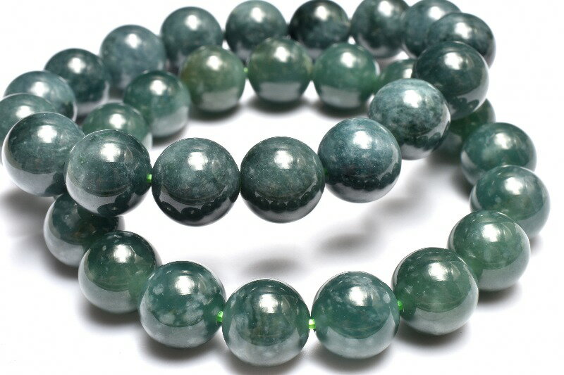 グアテマラ産 希少マンサーノ翡翠 青翡翠(ブルージェダイト) 11.5mm ブ...