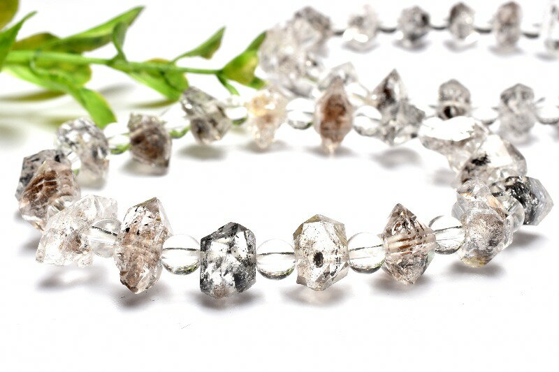 霊峰ヒマラヤ産 エレスチャルクォーツ 5-7.5x9.5-14.5(丸玉5)mm 両剣ポ...