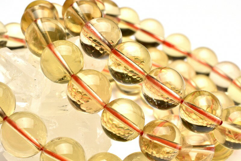 高透明 レモンクォーツ 12.5mm ブレスレット 1個売り _BG6324-125