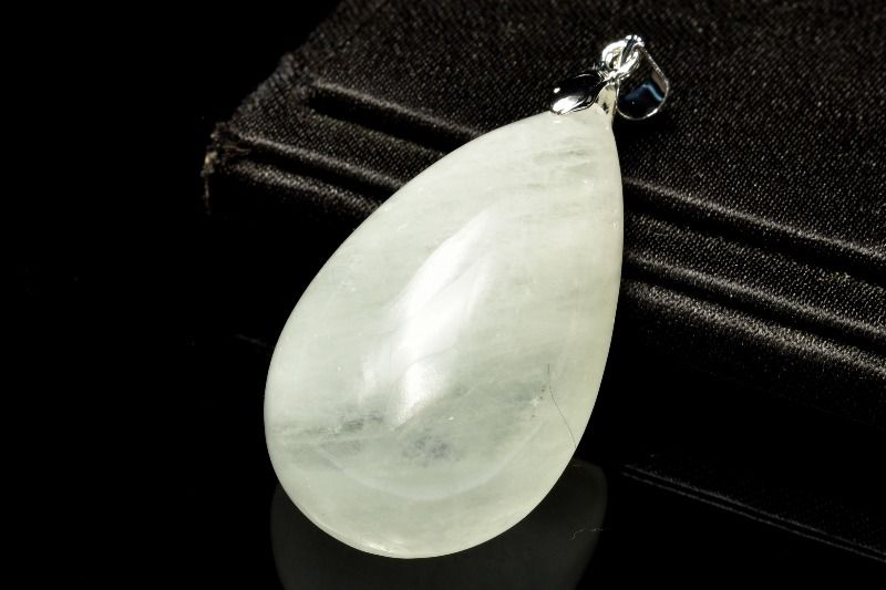  1点物 Silver925 透過性あり アクアマリン 36x22mm ドロップ ペンダ...