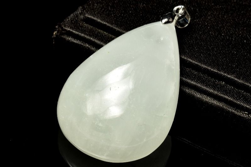  1点物 Silver925 透過性あり アクアマリン 41x30mm ドロップ ペンダ...