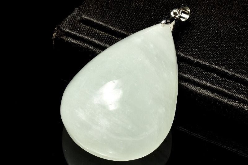  1点物 Silver925 透過性あり アクアマリン 42x31mm ドロップ ペンダ...