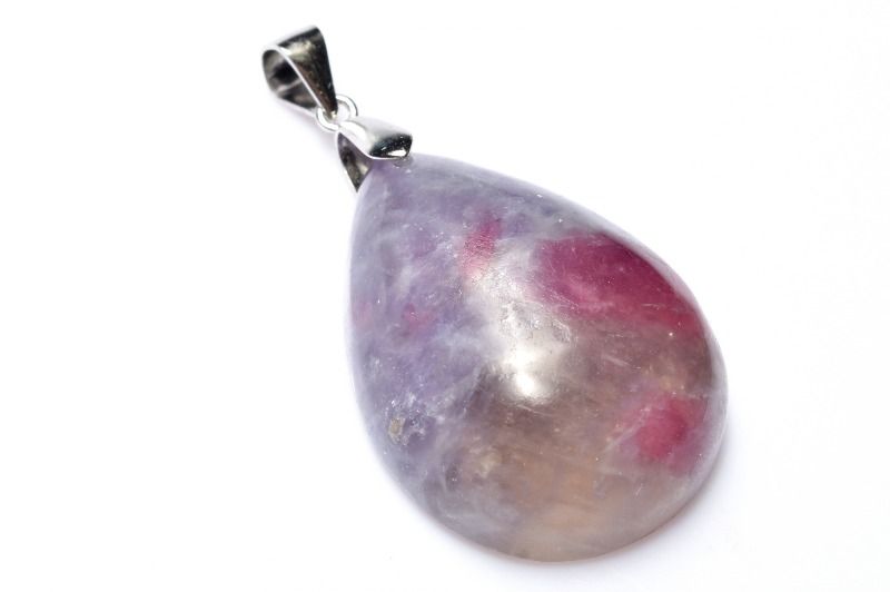  1点物 Silver925 希少共生 ピンクトルマリンインレピドライト 27x20mm...