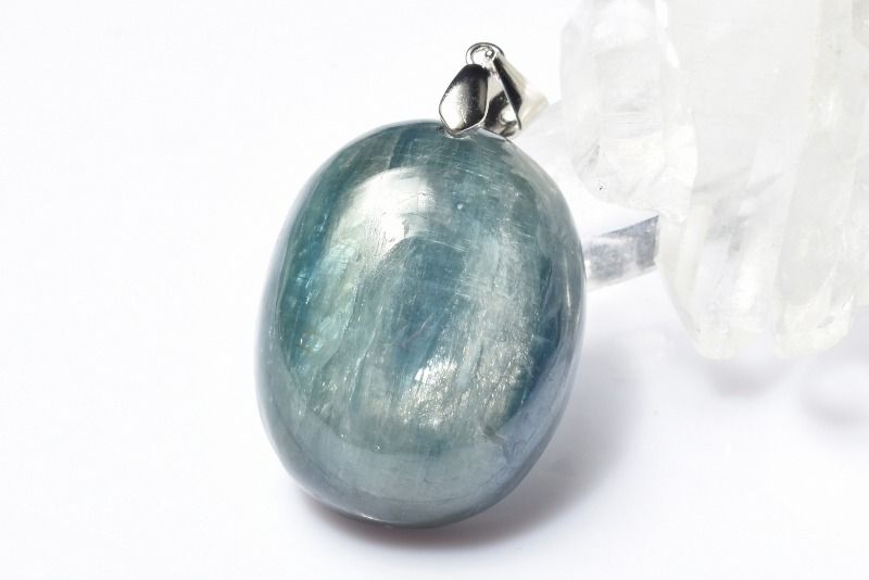  1点物 Silver925 天然無着色 カイヤナイトシリカ 26x21mm オーバル ...