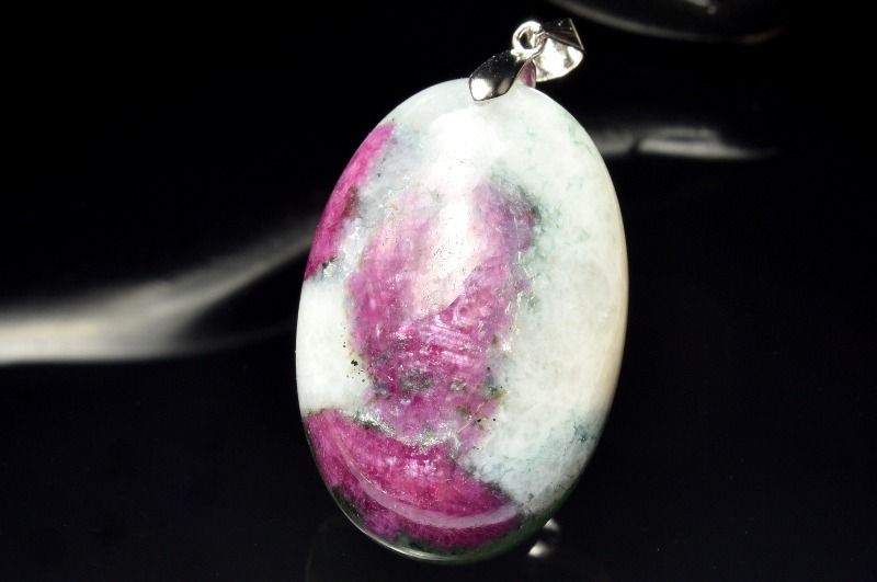  1点物 Silver925 希少共生 ルビーインクォーツ 35x23mm オーバル ペ...