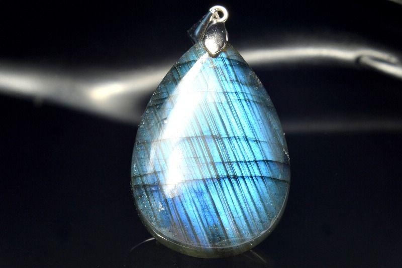 【1点物】Silver925◇ブルーシラー ラブラドライト　29x19mm　ドロップ ペンダントトップ _PC9150...