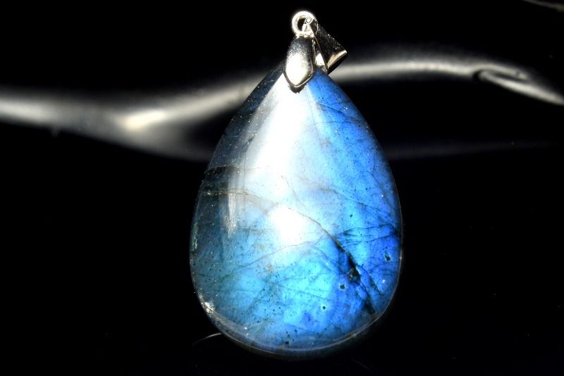  1点物 Silver925 ブルーシラー ラブラドライト 30x20mm ドロップ ペ...