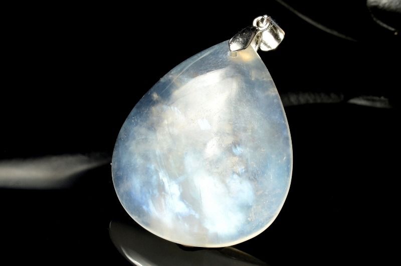  1点物 Silver925 インド産 ブルームーンストーン 31x26mm ドロップ ...