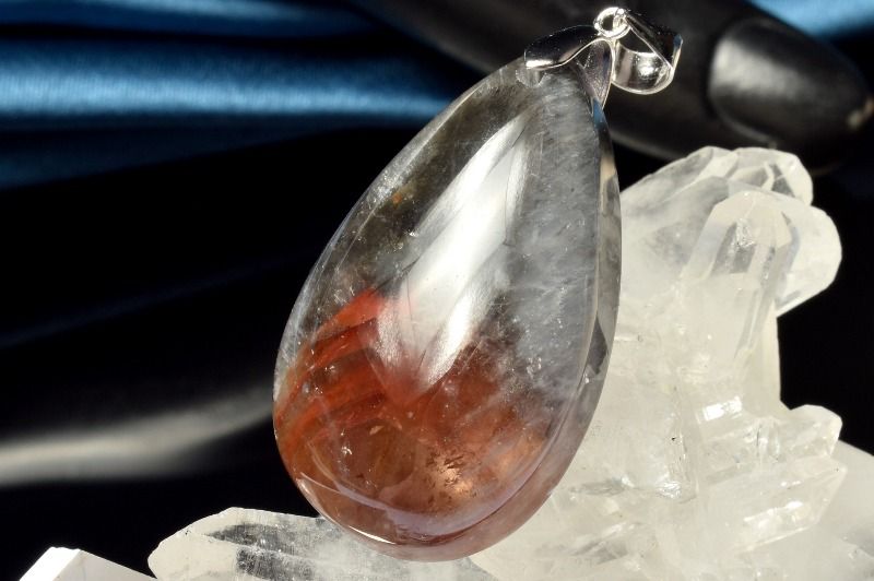  1点物 Silver925 天眼模様 オーラライト23 34x20mm ドロップ ペンダ...