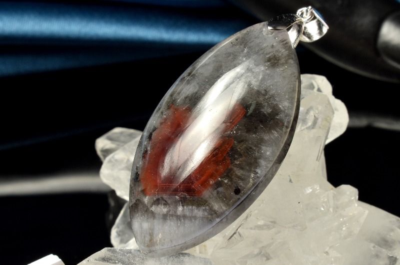  1点物 Silver925 天眼模様 オーラライト23 39x20mm マーキス ペンダ...