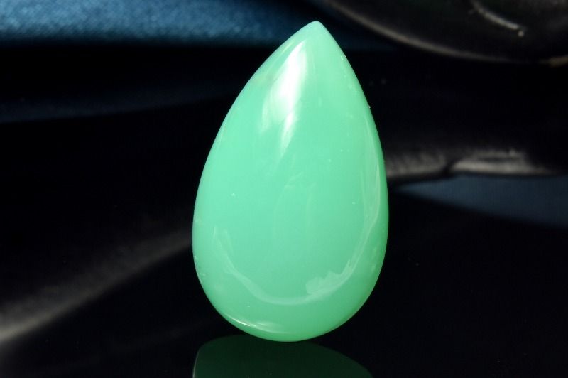  1点物 AAA+ 理想のアップルグリーン クリソプレーズ 27x16mm ドロッ...