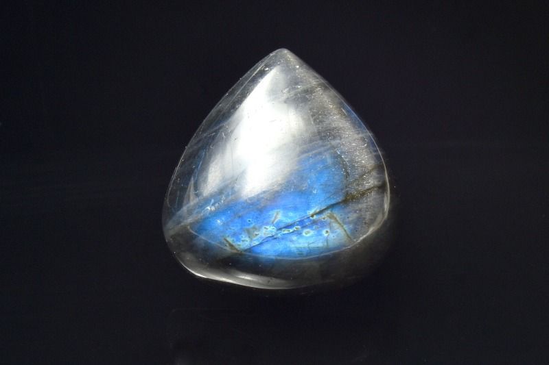  1点物 マダガスカル産 ブルーシラー ブラックラブラドライト 18x17mm...