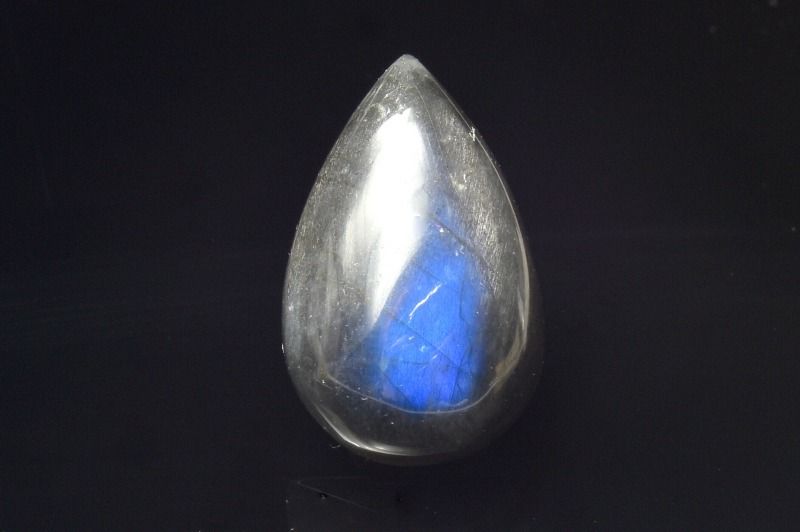  1点物 マダガスカル産 ブルーシラー ブラックラブラドライト 21x13mm...