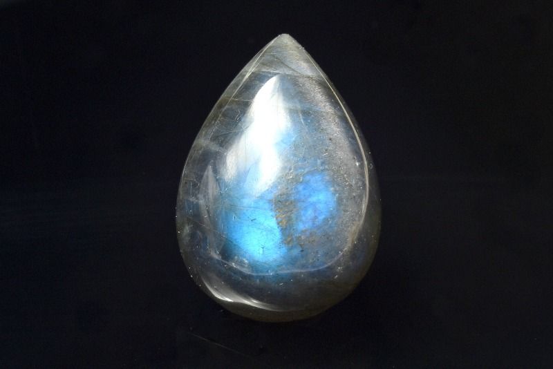  1点物 マダガスカル産 ブルーシラー ブラックラブラドライト 22x15mm...