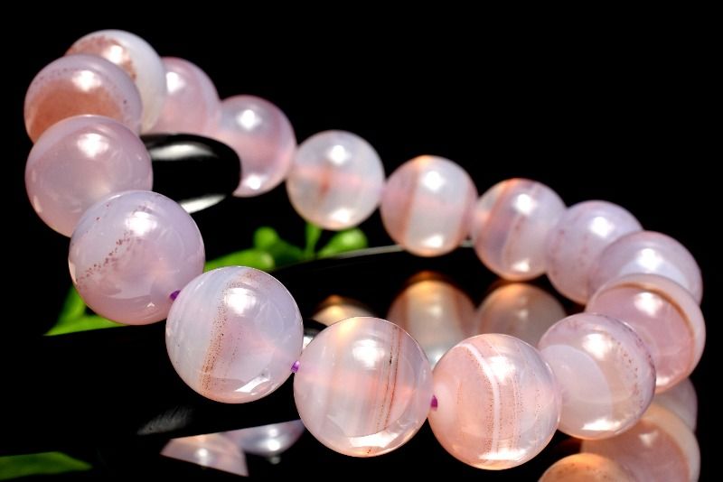 【1点物】希少◇マダガスカル産 シナバーインカルセドニー　13mm ブレスレット アクセサリー _MC4753