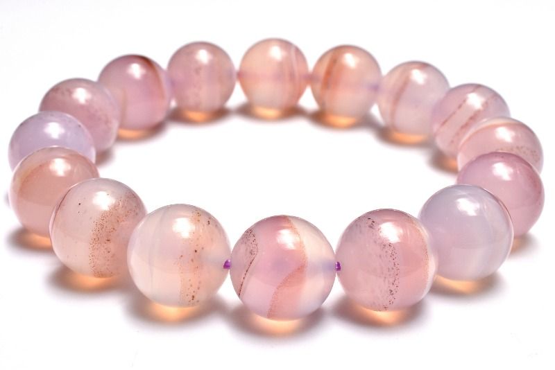 【1点物】希少◇マダガスカル産 シナバーインカルセドニー　13mm ブレスレット アクセサリー _MC4753
