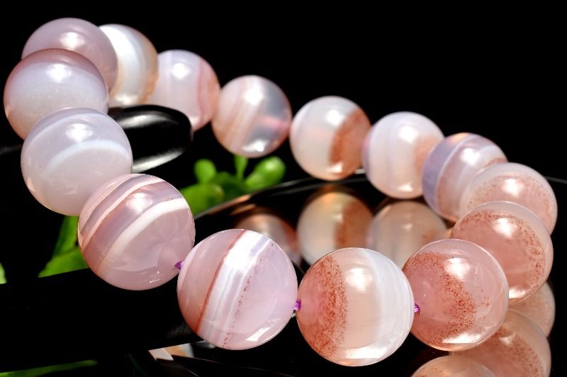 【1点物】希少◇マダガスカル産 シナバーインカルセドニー 14.5mm ブレスレット アクセサリー _MC4755