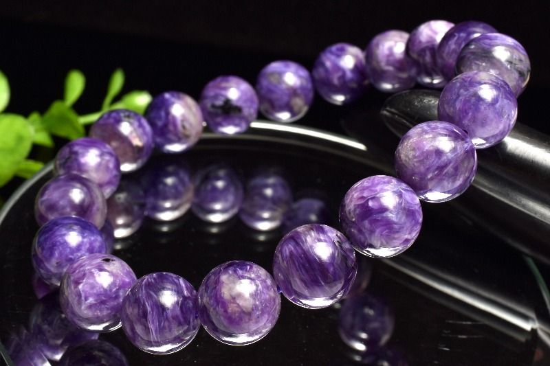 【1点物】高発色◇シルキーマーブル チャロアイト　10.5mm ブレスレット アクセサリー _MC4919